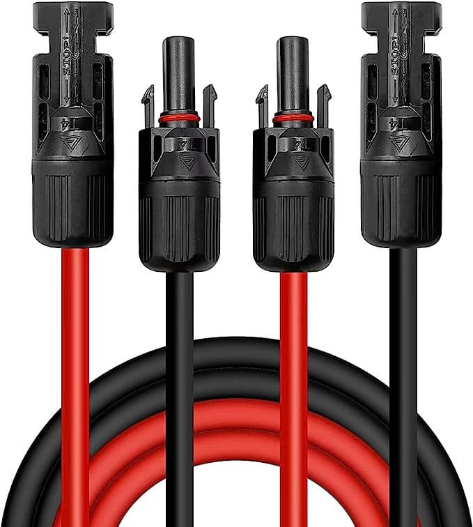 Kabel 4mm2, 1 Meter lang; Nutzungsdauer: 25 Jahre, UV-beständig